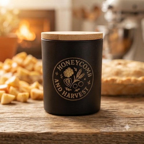 Apple Pie beeswax candle hand poured by Honeycomb & Harvest
