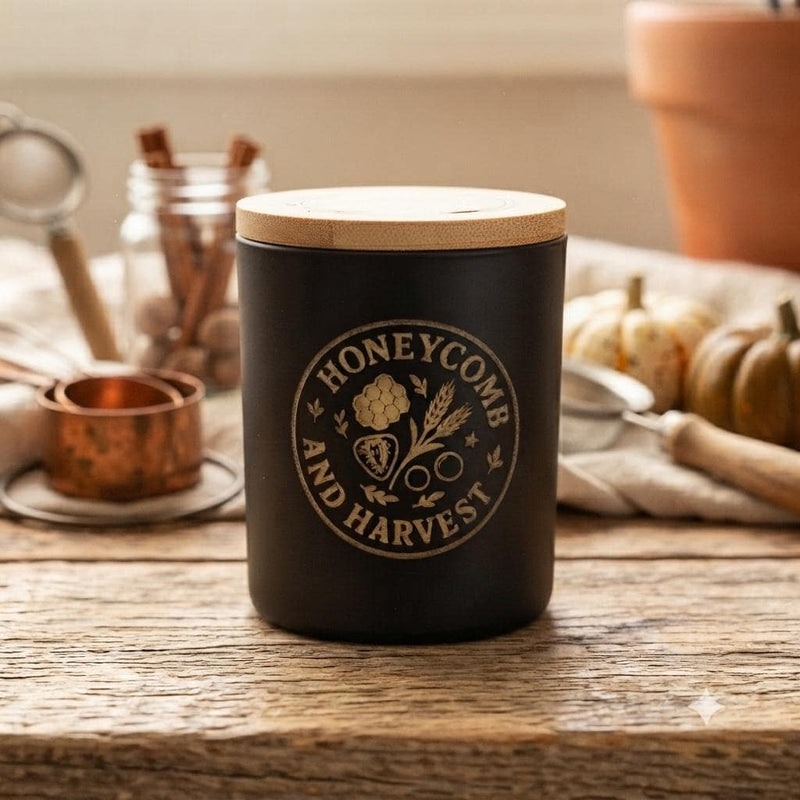 Pumpkin Pie beeswax candle hand poured by Honeycomb & Harvest