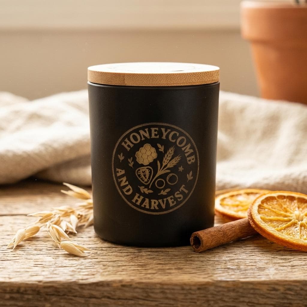 Golden Grove beeswax candle hand poured by Honeycomb & Harvest